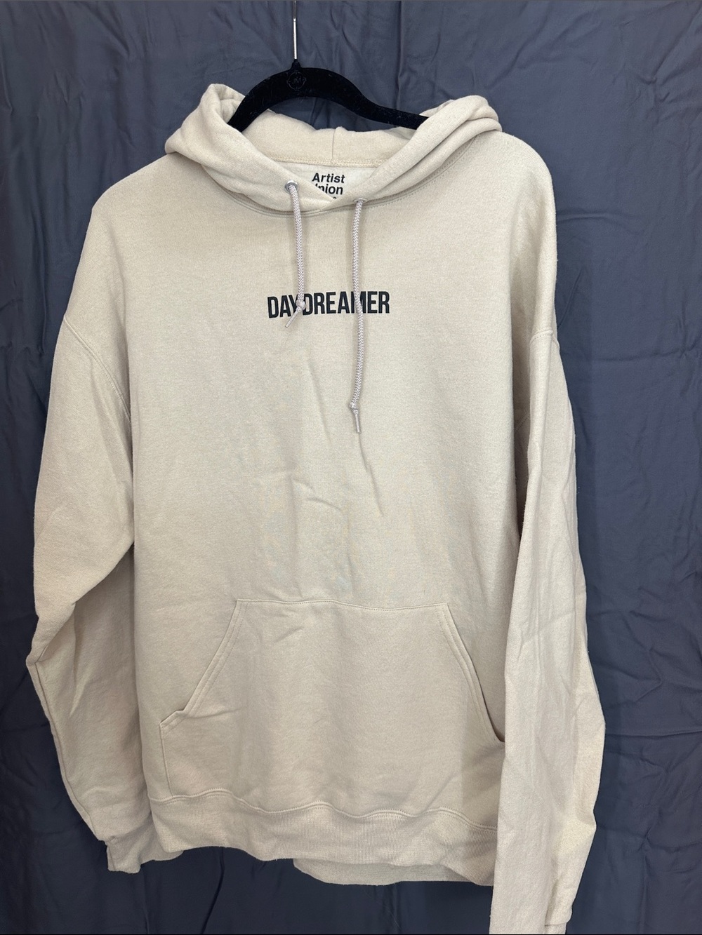 Daydreamer Men's Cream Pullover Hoodie with Chest Logo